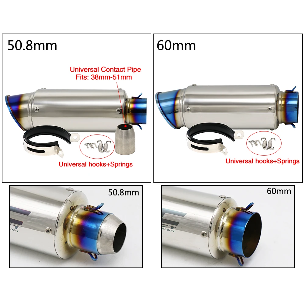 Выхлопная труба ZS Racing Универсальный глушитель выхлопной трубы мотоцикла SC Laser GP