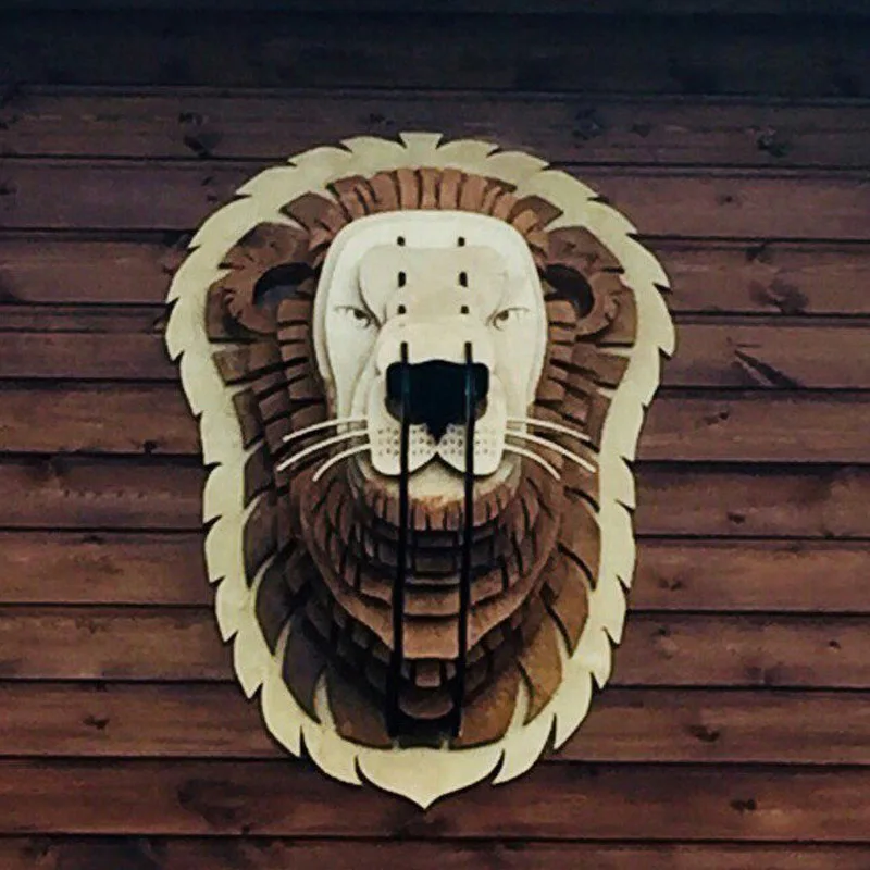 Young lion head 3D модель ЧПУ лазерная резка файл CDR формат векторный дизайн чертеж