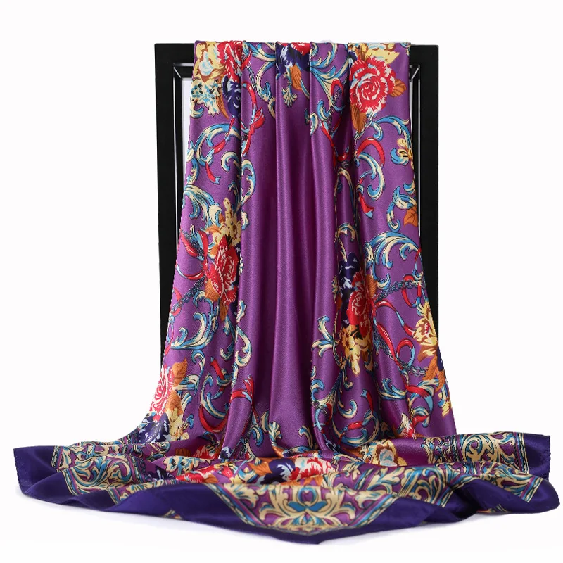 Женский шёлковый шарф с защитой от пыли 90x90 см