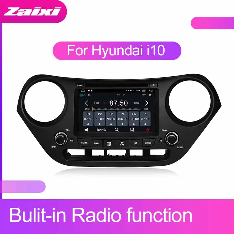Автомобильная аудиосистема ZaiXi с сенсорным экраном Android для Hyundai i10 2013 ~ 2019