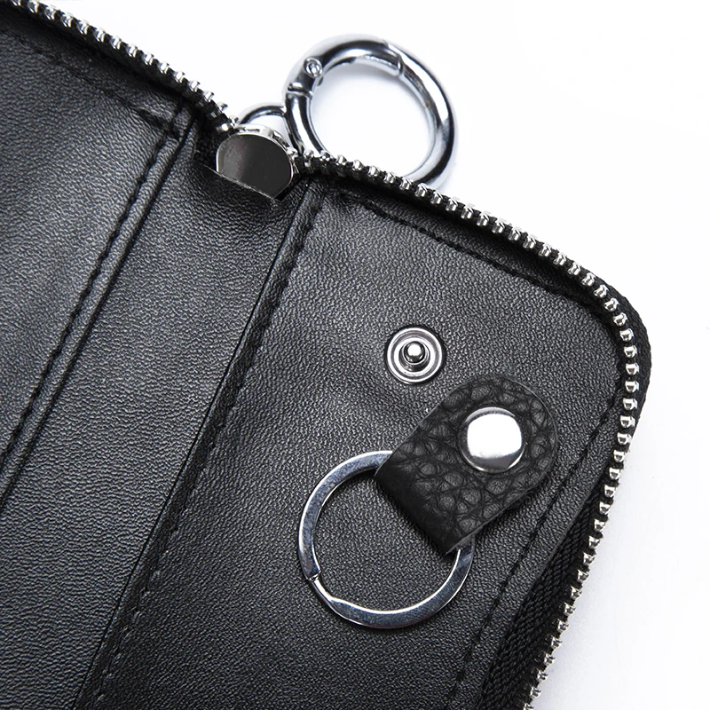 Women Wallet Credit Fashion Keychain Casual Solid Color Genuine Leather Bag Card Holder Id Card Holder Bank Bag for Ladies