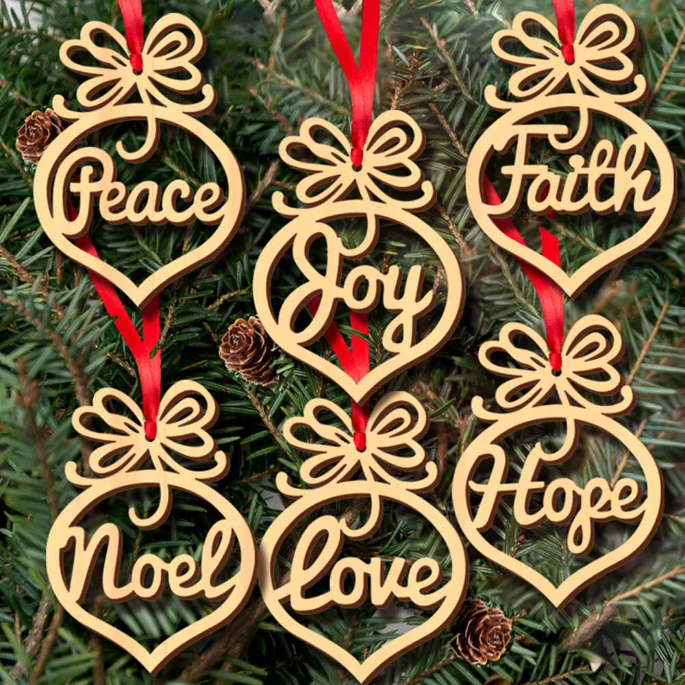 Behogar 6 шт. деревянные Рождественские елки подвесные украшения для дома