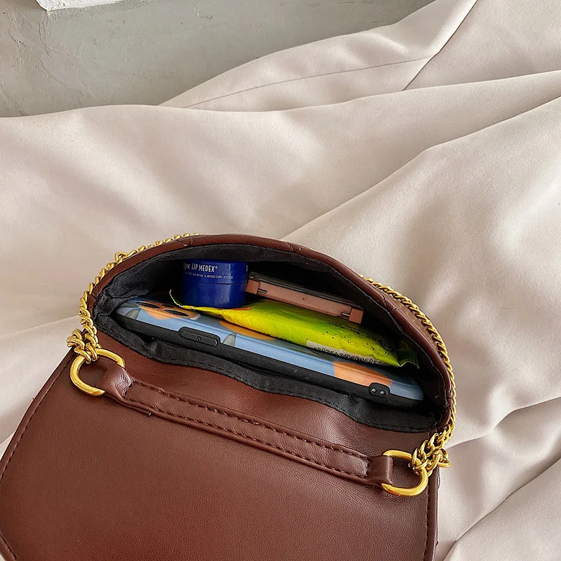 

High Quality PU Leather Flap Chain Crossbody Bag 2021 Fashion New Fashion Lady Travel Luxury Shoulder Handbag and Purses Totes