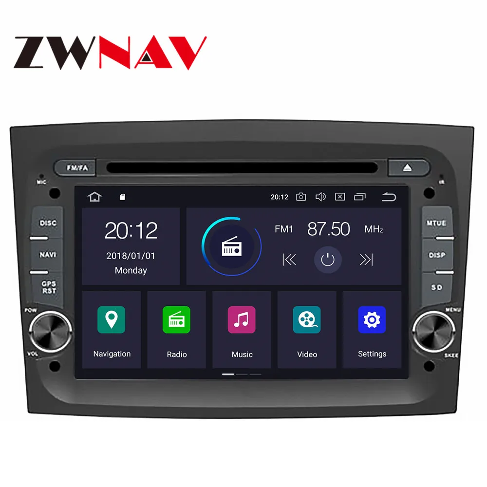 Автомагнитола на Android 10 для Fiat Doblo 2016 2017 2018 IPS экран головное устройство