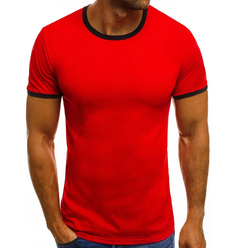 

HCXY brand mens round neck short sleeve T-shirt Foreign trade explosion tshirt for men models stitching fashion t-shirt male