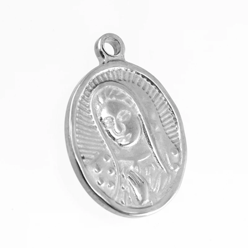 Дева Мария мать Бога бюст полудлинная женская подвеска из нержавеющей стали