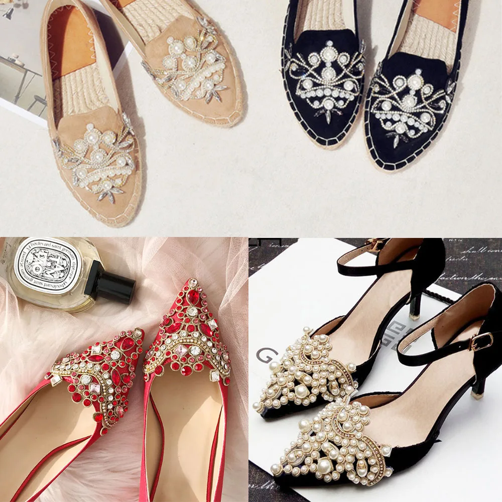 1 шт. стразы аппликации кристаллы нашивки плоские жемчуг пришивные для украшения