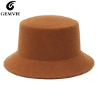 Панама из 100% шерсти GEMVIE для женщин, шляпа-федора со средними полями, новинка 2021 карамельныйбелый
