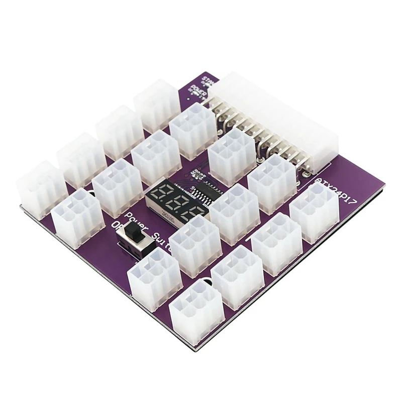 

New Upgrade Version ATX Power Supply Breakout Board with 17 PCS ATX 6Pin Power Connector 12V 800W for ETH/BTC Mining