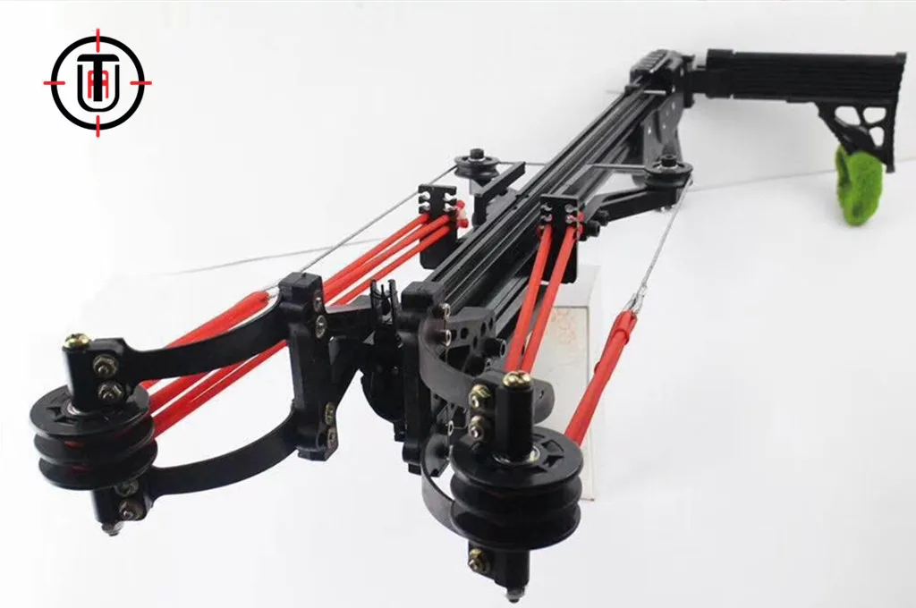 

LD V9 Plus Semi-Automatic Slingshot Hunting Fishing Bow Powerful Catapult Reel Continuous Shooting 40 Ammo and Steel Ball Arrows