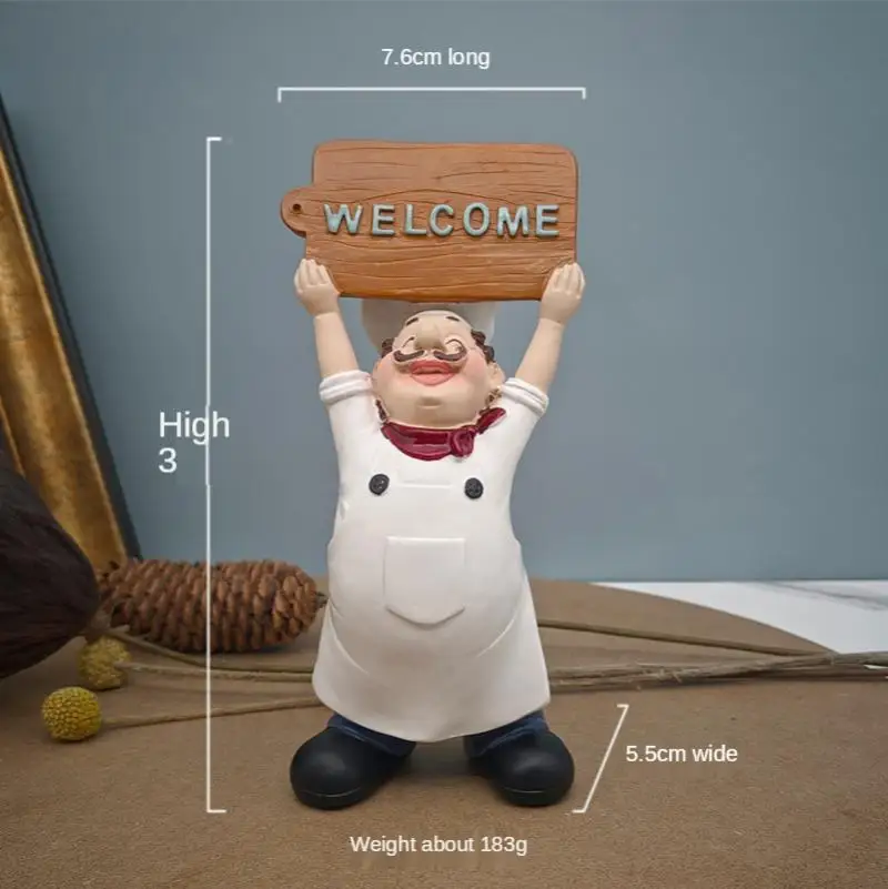 

Resin Chef Ornaments Restaurant Small Statue Kitchen Jewelry Toy Home Interior Ornament Christmas Gift