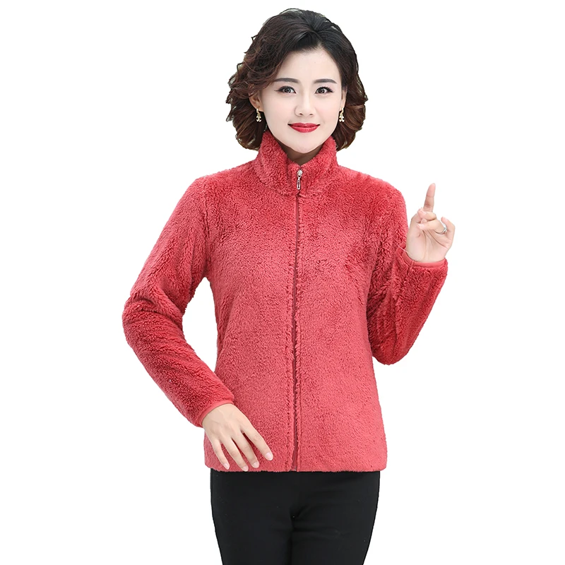

2021 Autumn Winter Thermal Fleece Jacket New Women Outdoor Sport Running Jacket Thick Soft Coral Sweatshirt Warm Coat Activewear