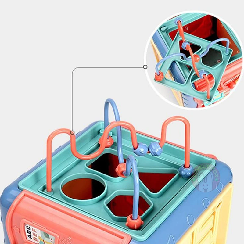 Детские игрушки, кубик для игр, шестисторонняя коробка в форме Монтессори, подходит для развития младенцев, развивающая игрушка для детей о... от AliExpress RU&CIS NEW