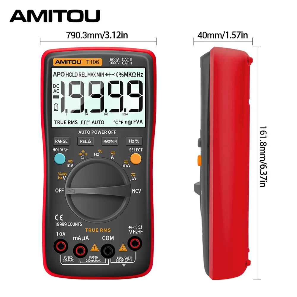 AMITOU T106 электрика мультиметр автомат профисионал цифровой мультимитр цифровые