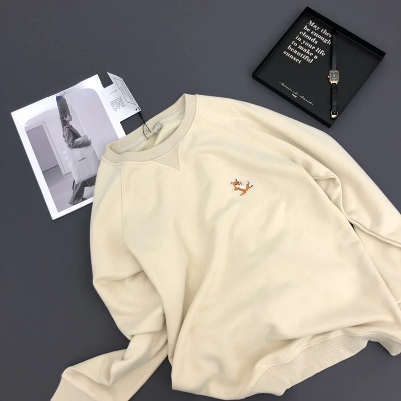 Популярная Корейская простая повседневная женская толстовка худи с лисой