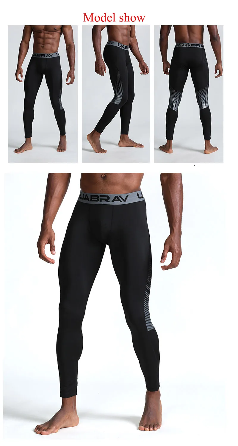 Uabrav мужские компрессионные штаны для кожи быстросохнущие спортивные Леггинсы