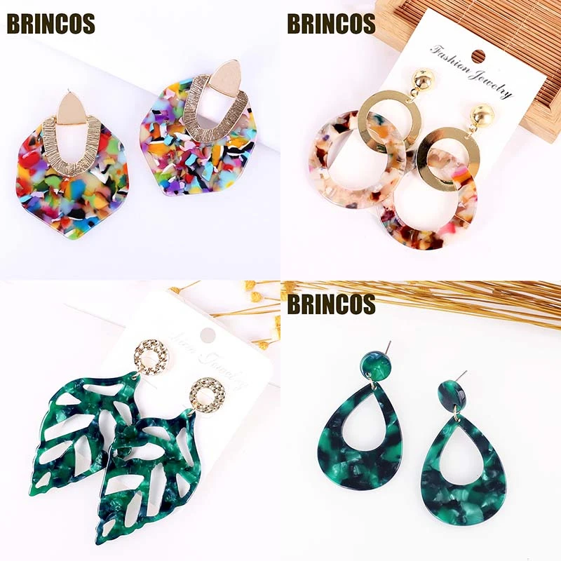 Acrylic earrings 2019 pearl gold statement korean drop jewelry vintage bohemian heart indian red blue ethnic for women | Украшения и