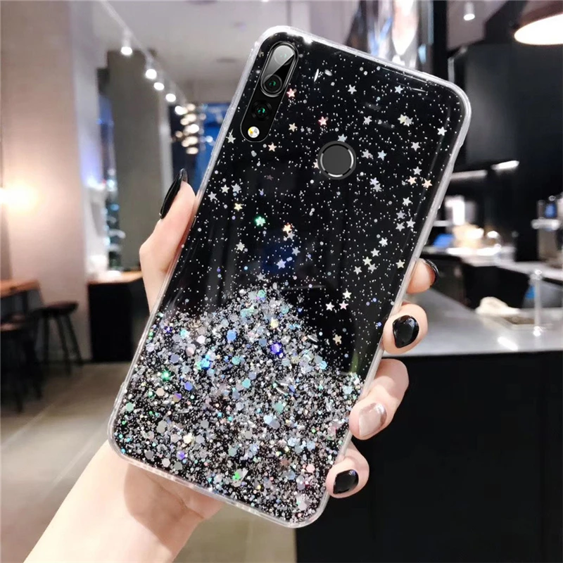 Звездный чехол из серебристой фольги для телефона Huawei Y9 Y7 Prime Y6 Pro 2019 Y5 2018 2017 |