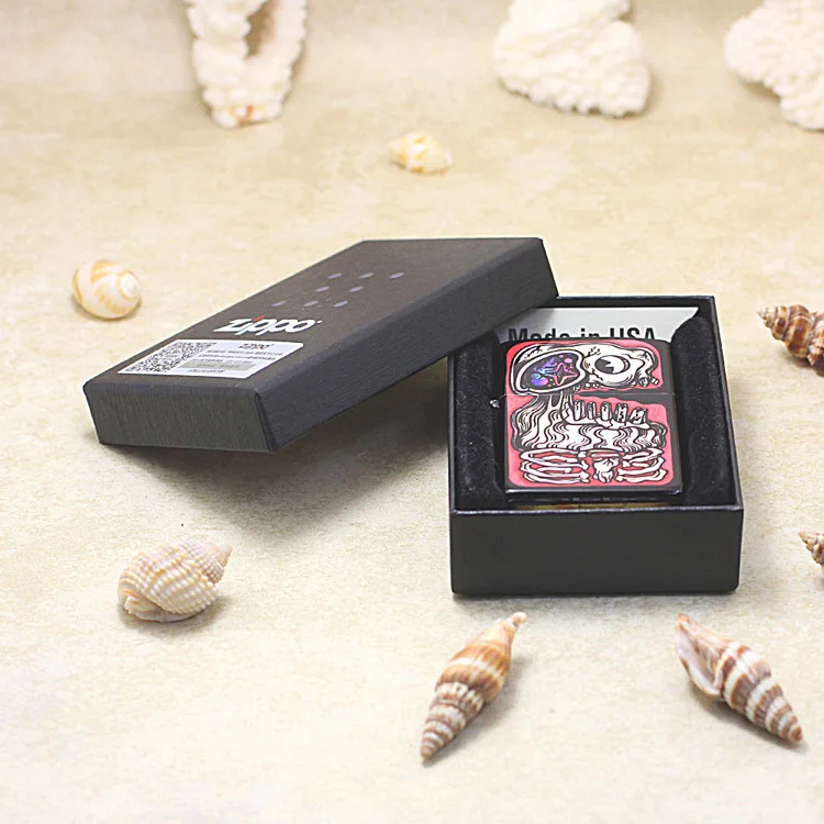 

Genuine Zippo oil lighter copper windproof Black ice Candy Mary cigarette Kerosene lighters Gift With anti-counterfeiting code