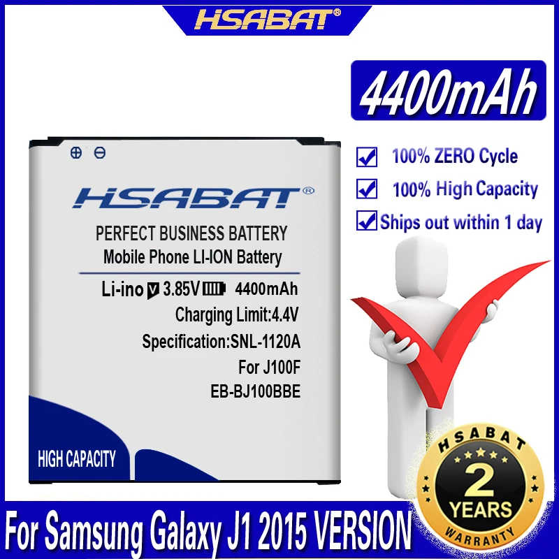 Аккумулятор HSABAT для Samsung Galaxy J1 (2015 версия) аккумулятор на 100% 4400 мАч J100 J100F J100H J100FN J100M