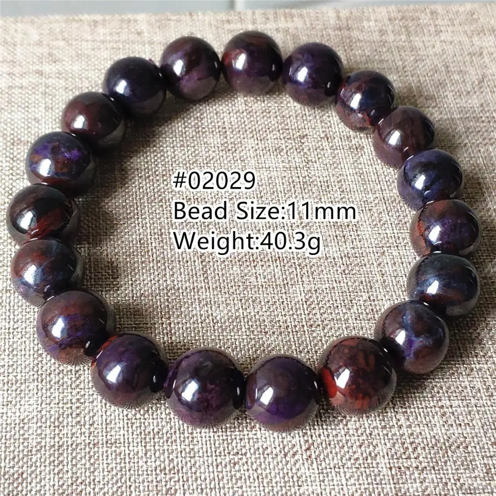 

Genuine Natural Purple Sugilite Round Beads Stretch Bracelet From South Africa Women Men Charms AAAAA