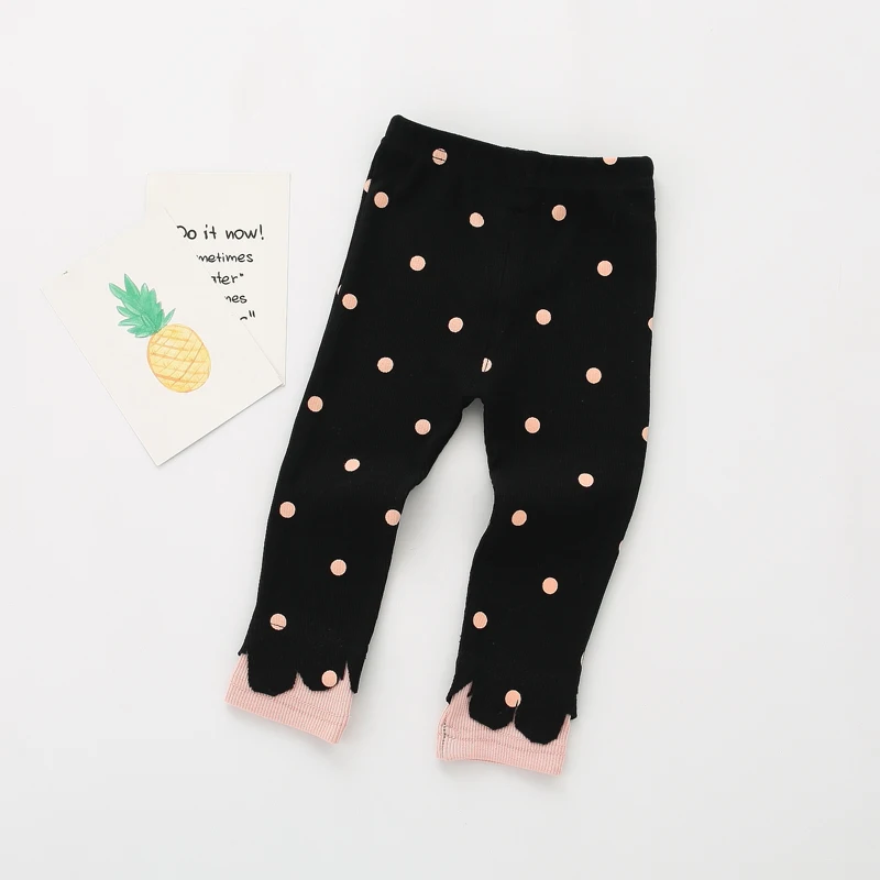 Теплые штаны YALOODE в горошек для маленьких девочек на весну и осень мягкие удобные