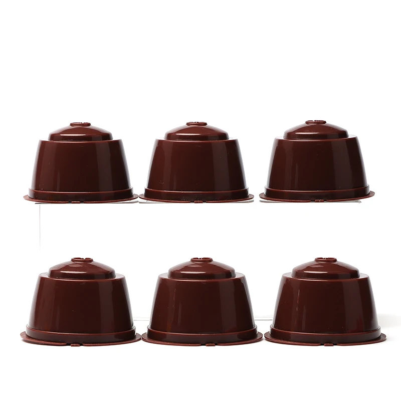 

6PCS Reusable Coffee Capsule Filter Cup for Nescafe Dolce Gusto Refillable Caps Spoon Brush Filter Baskets Pod Soft Taste Sweet