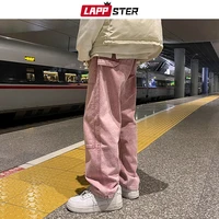 lappster men patchwork baggy harajuku jeans pants 2021 mens streetwear korean causal denim trousers male vintage wide leg jeans
