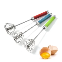 1pcs stainless steel semi automatic egg beater hand push whisk cream blender sauce mixer milk whipping kitchen tools accessories
