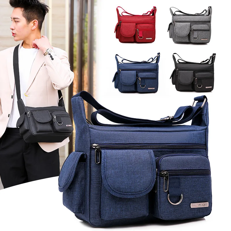 Weysfor Shoulder Bags Men Tote Handbag Messenger Bags Strong Fabric Bags Casual Style Crossbody Bags 2020 New Multiple Pockets