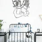 Мультяшная ветка лень, Настенная Наклейка для детской комнаты, большая ленивая обезьяна, дерево, джунгли, Настенная Наклейка с животными, виниловый Декор для спальни