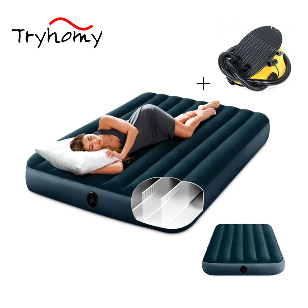 Двойная воздушная кровать надувной матрас для кемпинга на открытом воздухе