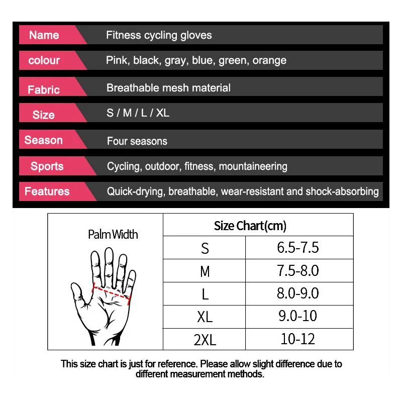 

Cycling Gloves MTB Road Riding Gloves Anti-slip Camping Hiking Gloves Bike Bicycle Glove Gym Fitness Sports Half Finger Men