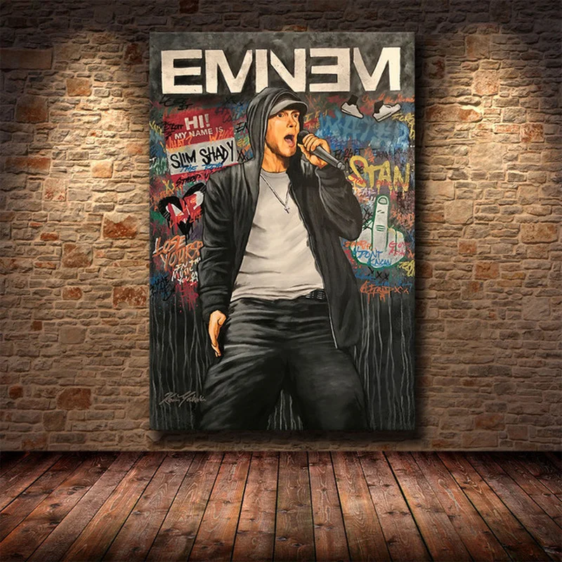 Картина на холсте Eminem хип-хоп рэп-Бог супер рэпер певец постеры и принты
