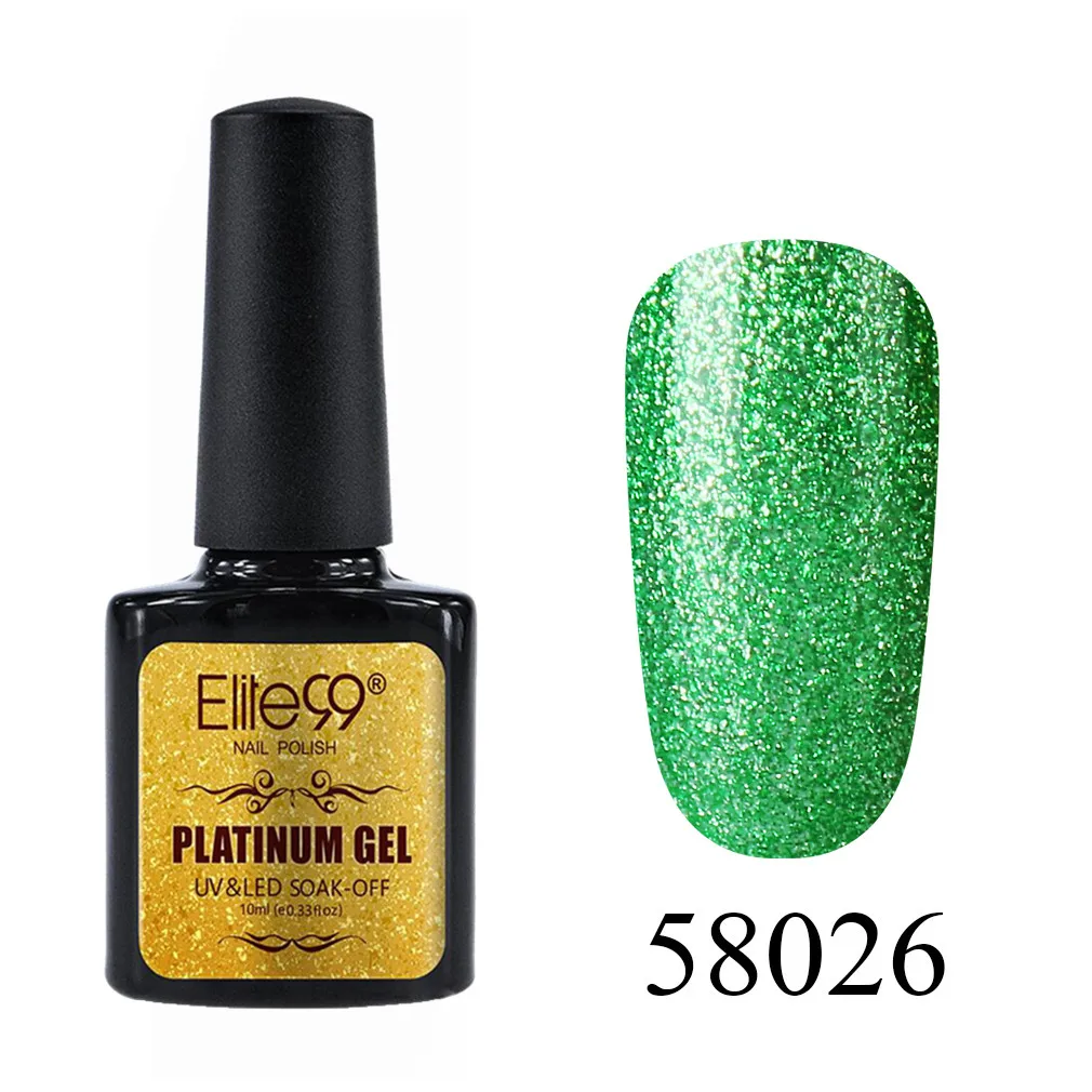 58026 Elite99 10 мл Блестящий УФ-гель для ногтей Platinum Soak Off Nail Art Маникюр гели для ногтей гибридные Лаки гель лак для ногтей набор - Цвет: 58026