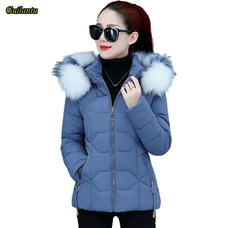Зимняя куртка Guilantu Женское пальто с меховым воротником парка капюшоном женское