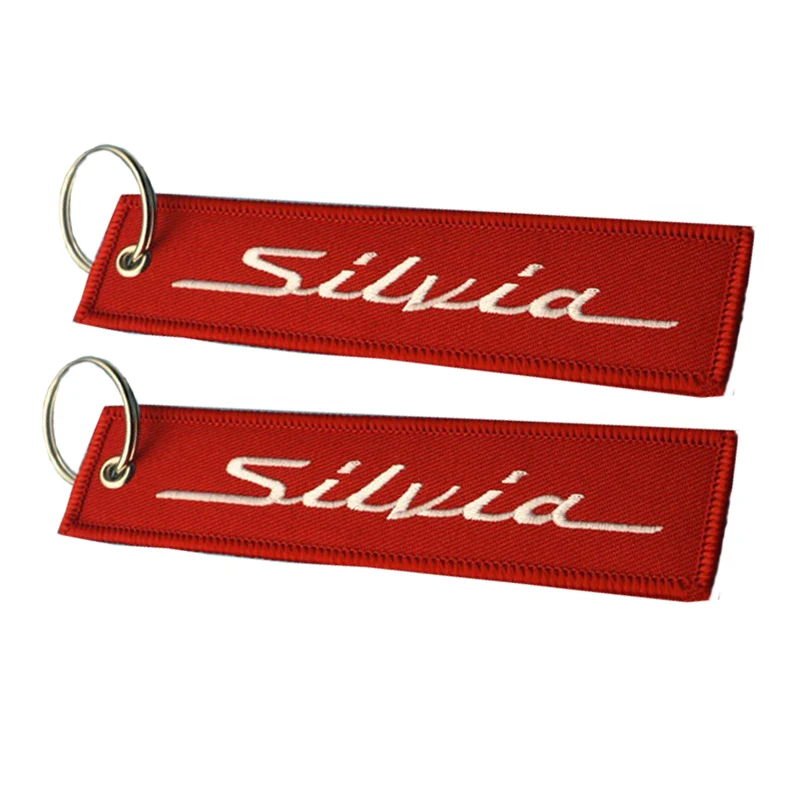 

Car Keychain Motorcycle Key Chain Custom Logo Embroidery Red Keyring For Pilot Key