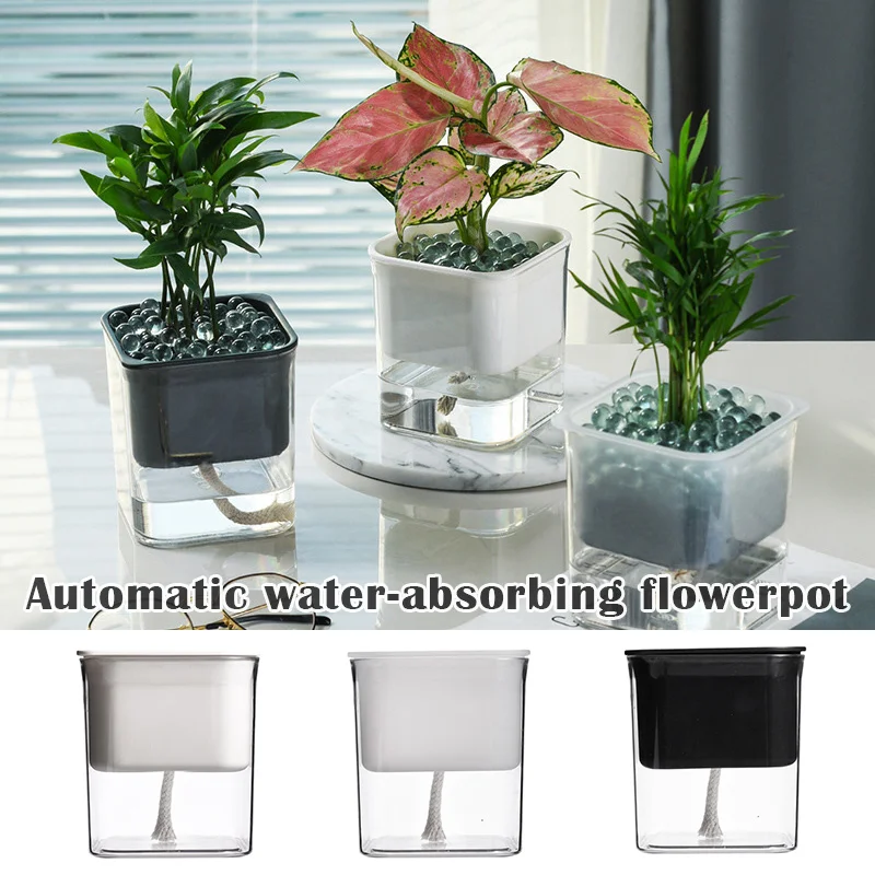 

Self Watering Planter Flower Pots with Automatic Irrigation System Modern Decorative Gardening Pots for Indoor Plants LA