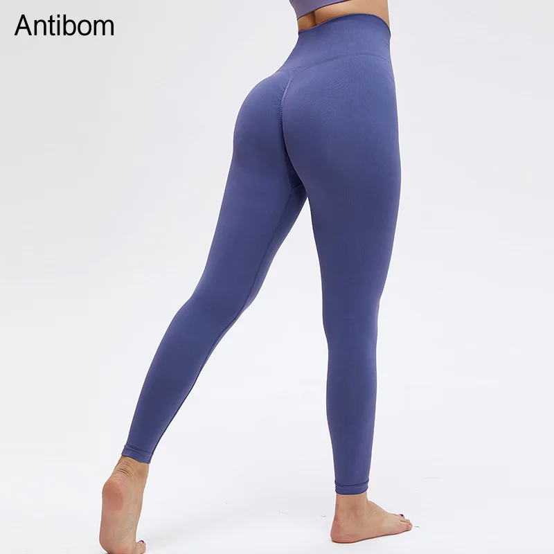 

Antibom Yoga Pants Women's Sweatpants Nude Seamless High Waist Hip Fitness Sports Leggings Tummy Control Energy Tight