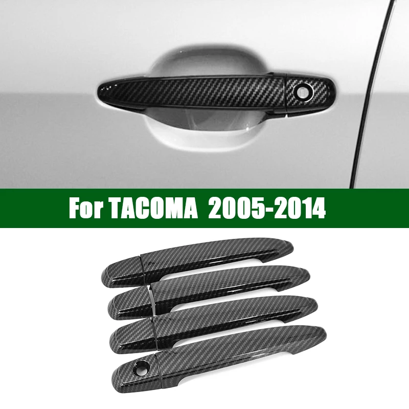 Для 2005 2014 TOYOTA TACOMA углеродное волокно узор автомобиля дверные ручки крышки