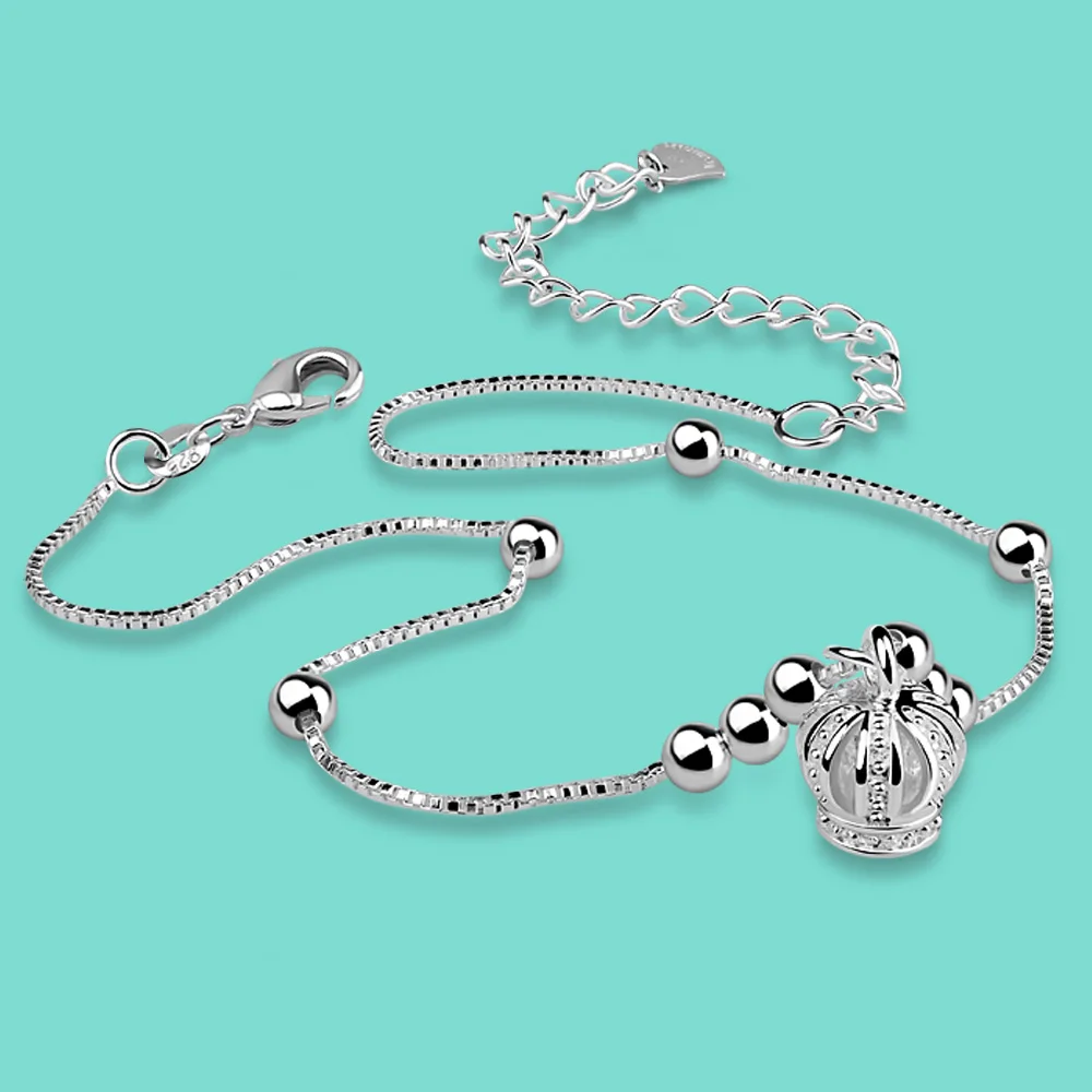 Модные браслеты на ногу из стерлингового серебра 925 пробы для женщин кулон в виде