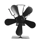 Вентилятор для камина 5 лезвий, рабочая деревянная горелка, эффективно тихий черный домашний открытый вентилятор