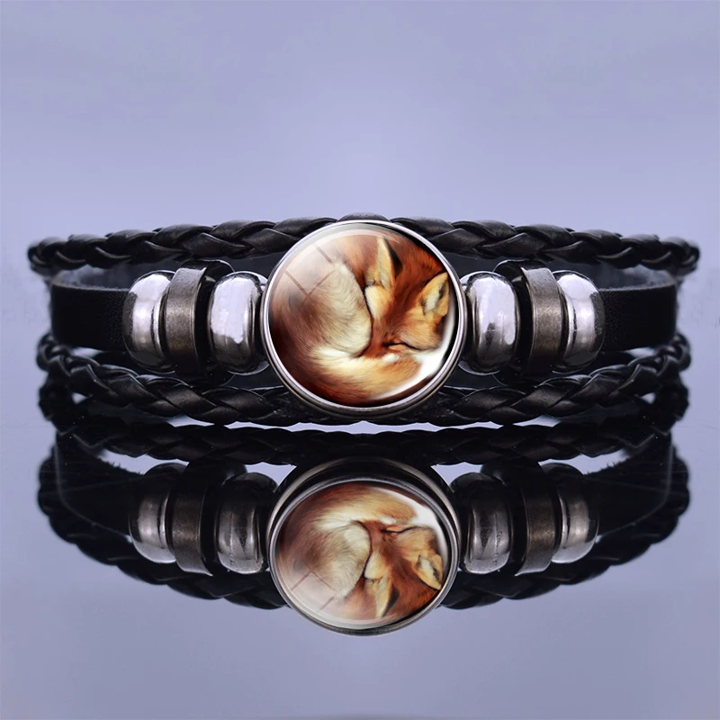 Модный черный кожаный браслет ручной работы браслеты для женщин Свадебные