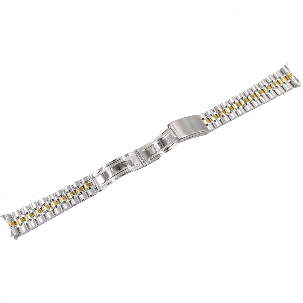 Rolamy 19mm 316L Stainless Steel Hollow Curved End Screw Links Replacement Wrist Watch band Strap Bracelet For Tudor