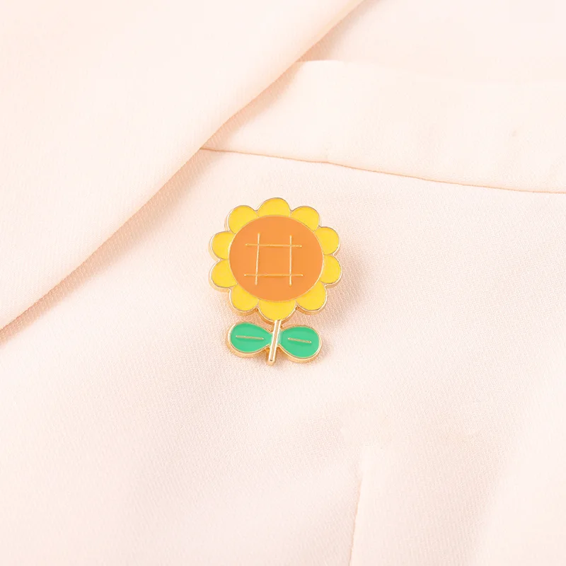 Брошь из сплава с изображением растений маленькая свежая и простая брошь в виде