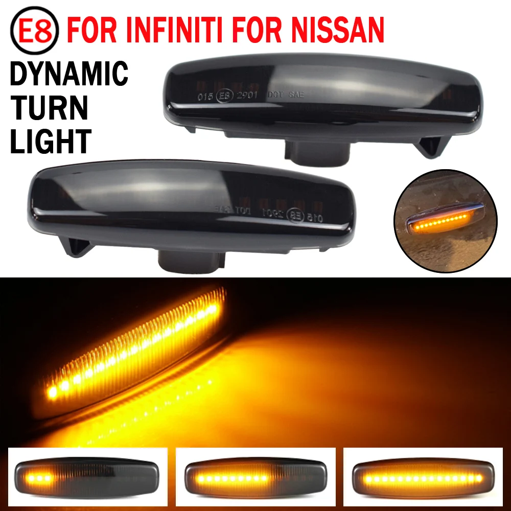 

2pcs For Infiniti Q60, CV36, HV36 Led Dynamic Turn Signal Light Side Fender Marker Sequential Blinker Lamp