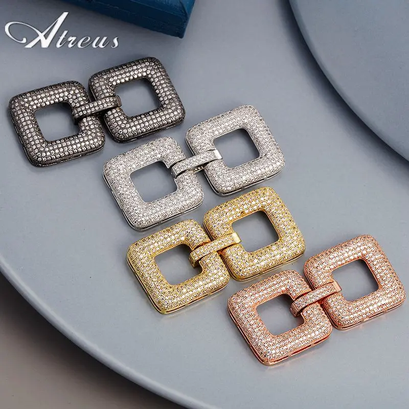 

Micro Pave Zirconia Buttons Pendant Clasps Hooks Screw Sprial Clasps for DIY Hand Made Necklace Bracelets Jewelry Making Supply