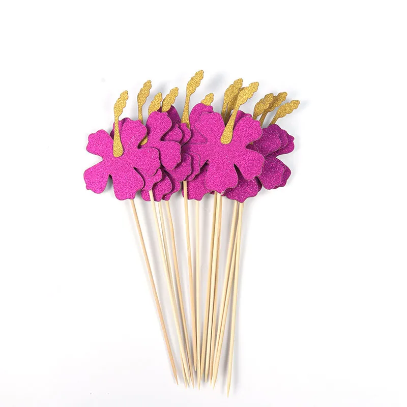 

12pcs Hawaiian Summer Jungle Tropical Party Green Leaf Cake Topper Wedding Baby Shower Jungle Birthday Party Cake Decoration