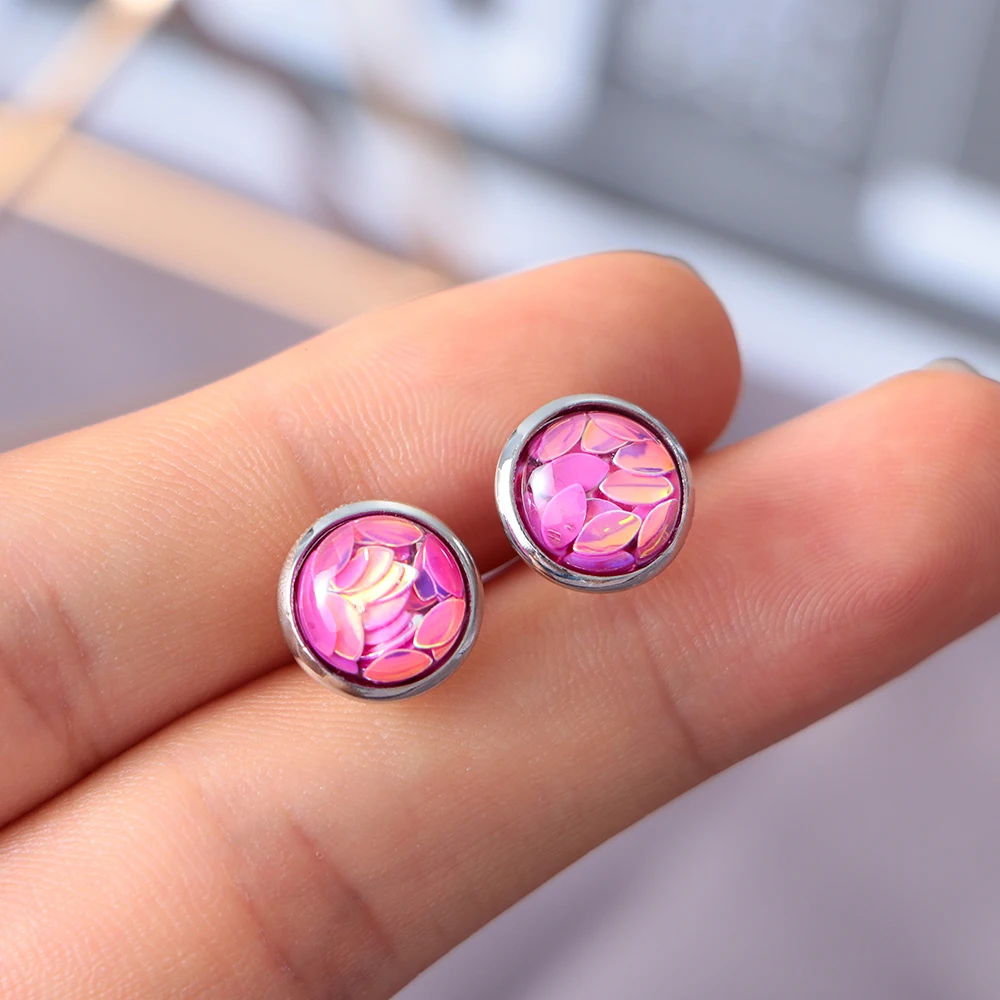 Женские серьги-гвоздики с опалом 6 пар | Украшения и аксессуары