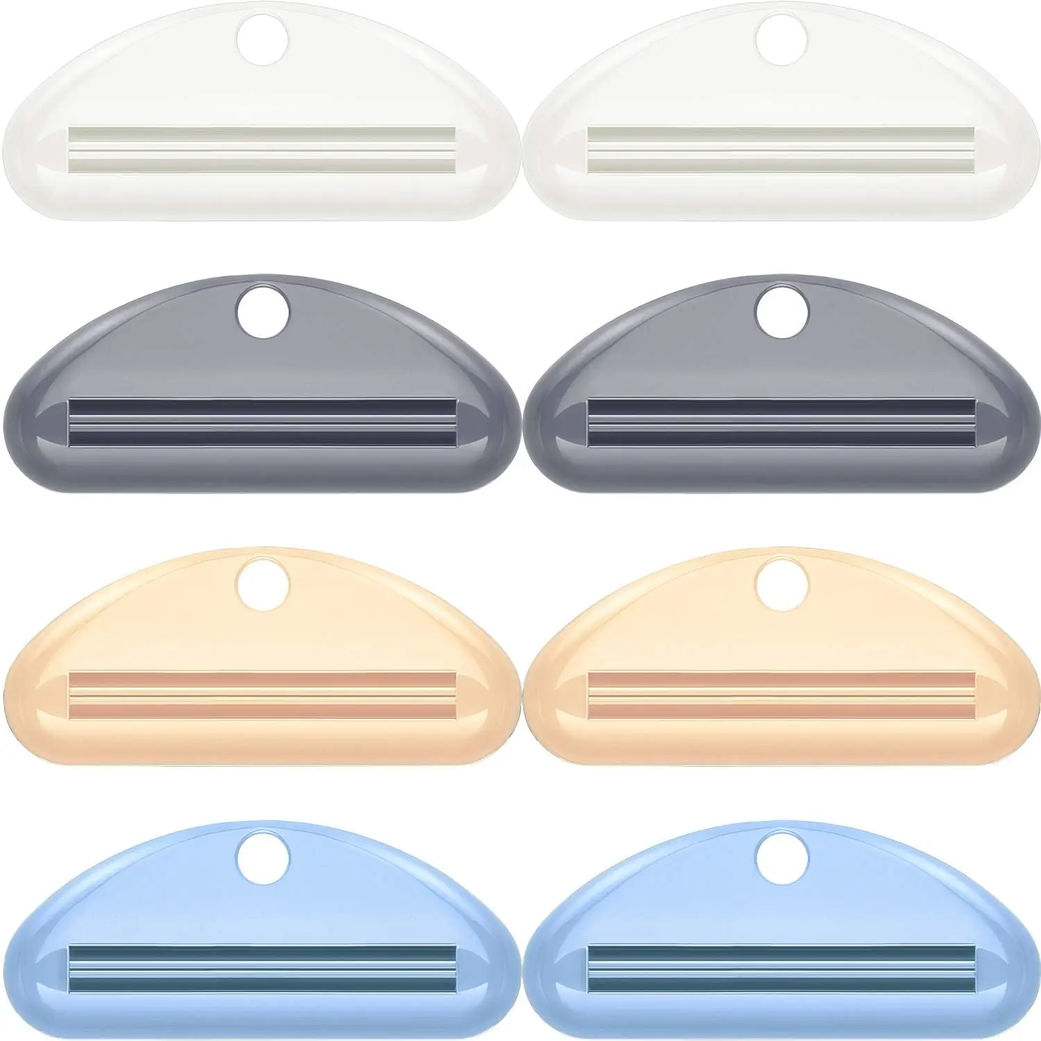 

8 штук диспенсер для Тюбиков зубной пасты, зажимы для зубной пасты для ванной комнаты (желтый, серый, синий, белый)